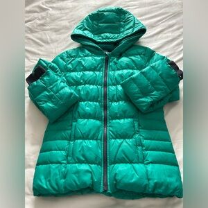 ATHLETA Girl Size L12  Green Puffer Quilted Down Jacket